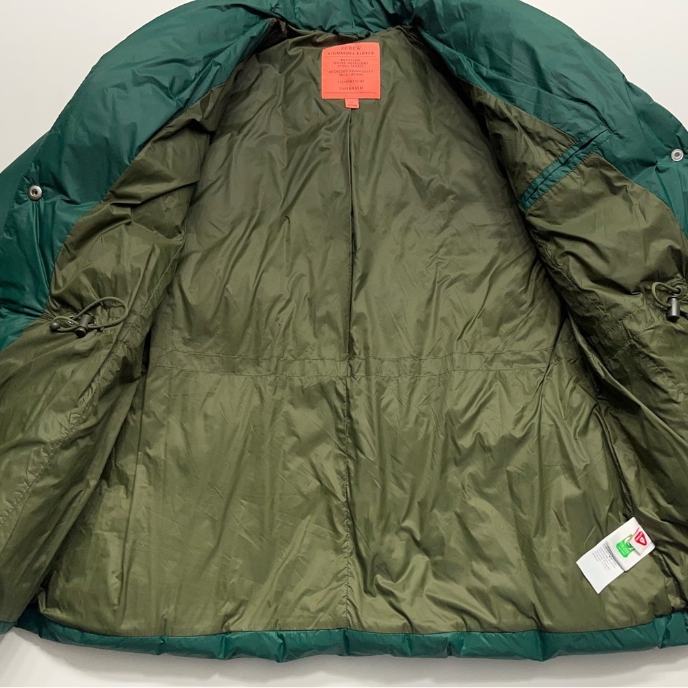 J.Crew Alps Signature Puffer Jacket Womens Size XS Green Primaloft Insulation - Picture 2 of 16